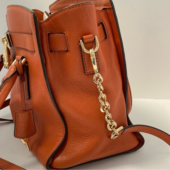Michael Kors Poppy Orange Leather Hamilton Satchel  with matching wallet - Picture 5 of 16